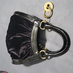 Vintage Bluegirl/Blumarine bag, black, with gold accents, pre owned. Hand bag.